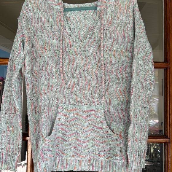 Sweaters - Multicolor Knit Women’s Hoodie Sweater